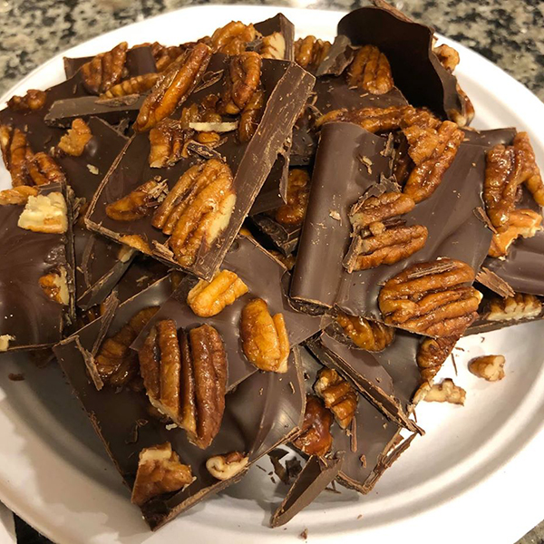 peppermint bark, dark chocolate bark and homemade truffles from Little Cahaba Chocolates, LLC historic Leeds, Alabama